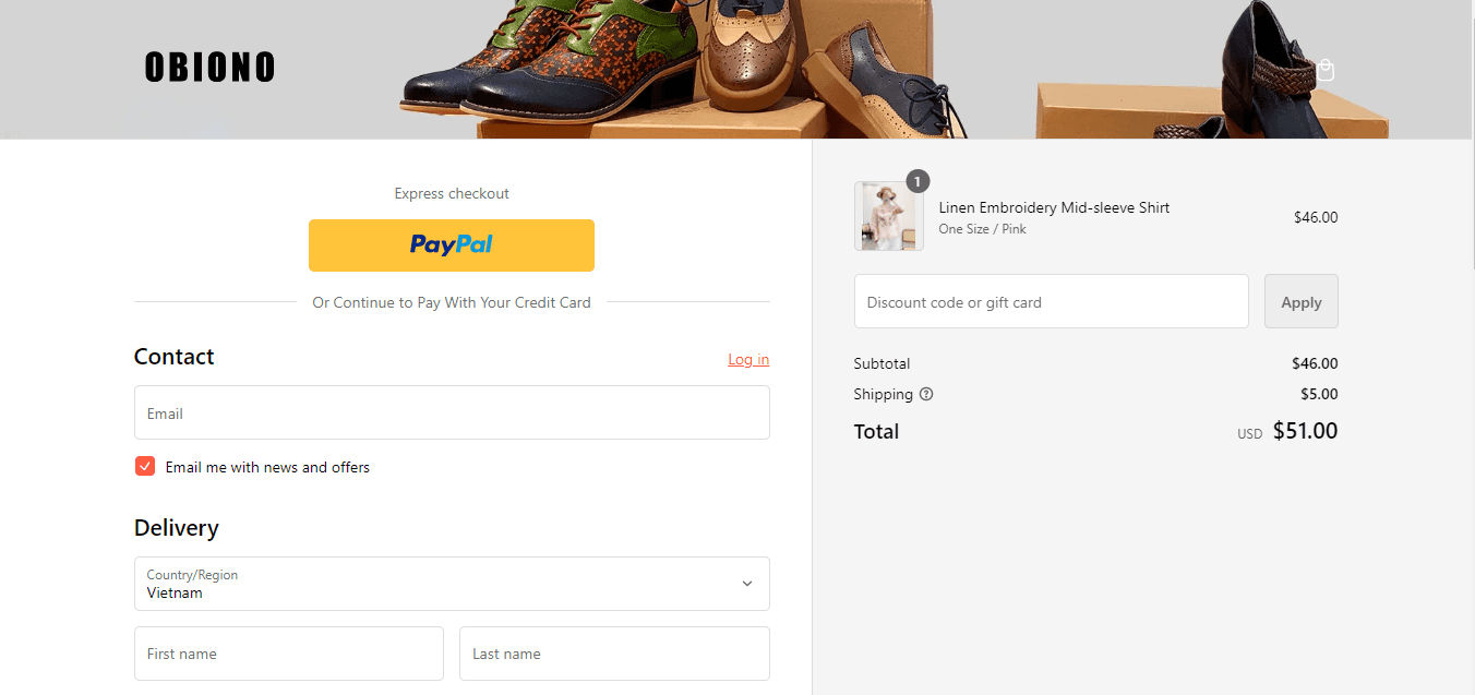 How to apply Obiono coupon code